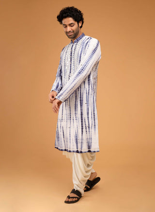 Chatenya Mittal-Navy Blue Kurta And Pants-INDIASPOPUP.COM