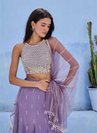 Purple sara lehenga set