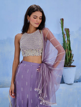 Purple sara lehenga set
