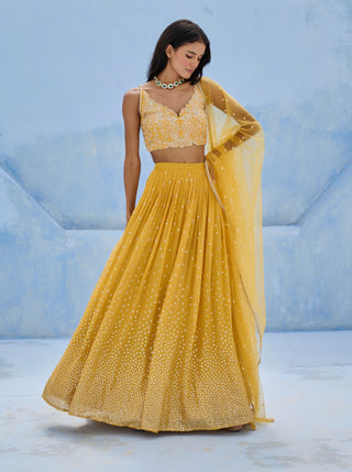 Yellow zohra lehenga set