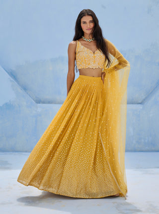 Yellow zohra lehenga set
