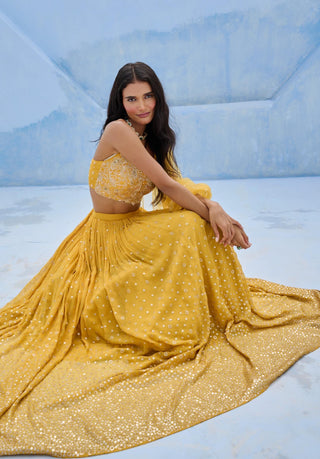 Yellow zohra lehenga set