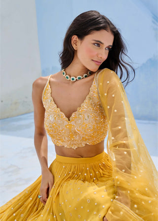 Yellow zohra lehenga set
