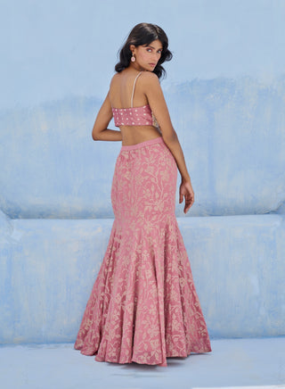 Mauve pink fiza lehenga set
