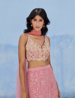 Mauve pink fiza lehenga set