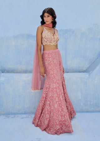 Mauve pink fiza lehenga set