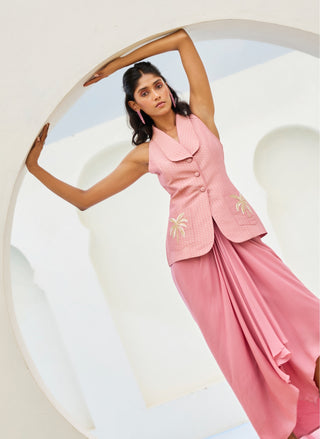 Pink ziya jacket and skirt