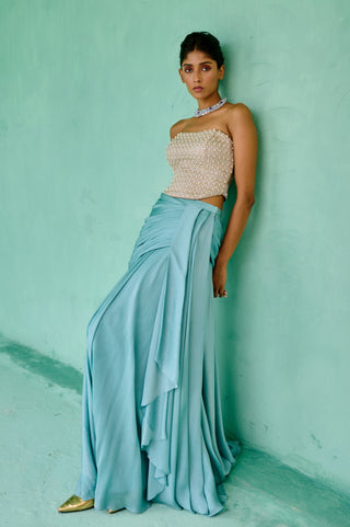 Blue and silver zoha skirt and corset