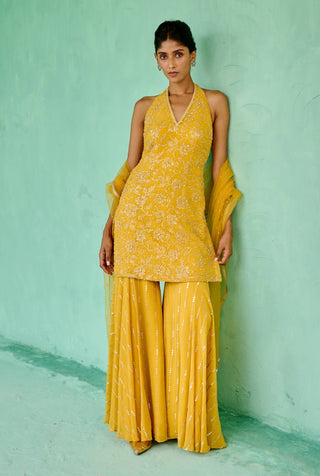 Yellow fiza sharara set