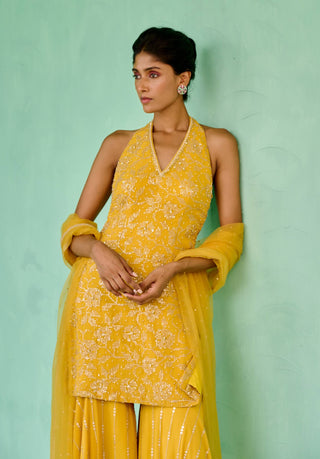 Yellow fiza sharara set