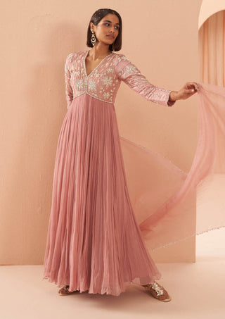 Parul Gandhi-Orchid Pink Anarkali And Dupatta-INDIASPOPUP.COM