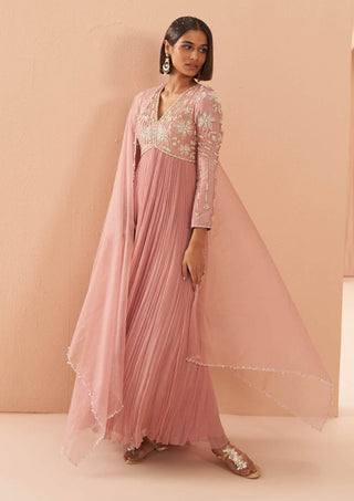 Parul Gandhi-Orchid Pink Anarkali And Dupatta-INDIASPOPUP.COM