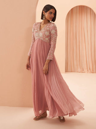 Parul Gandhi-Orchid Pink Anarkali And Dupatta-INDIASPOPUP.COM