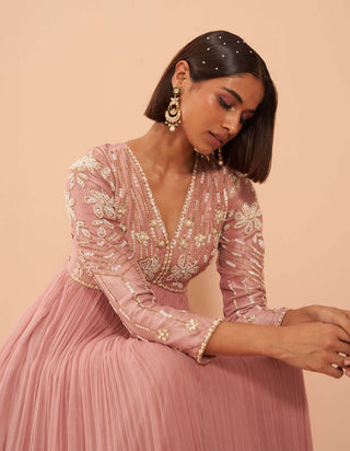 Parul Gandhi-Orchid Pink Anarkali And Dupatta-INDIASPOPUP.COM