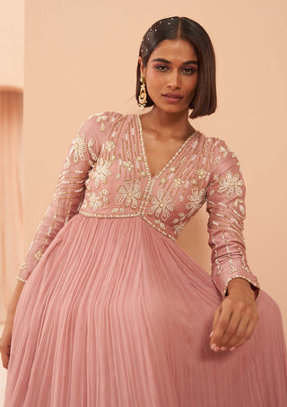 Parul Gandhi-Orchid Pink Anarkali And Dupatta-INDIASPOPUP.COM