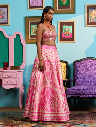Pink fairy floss lehenga set