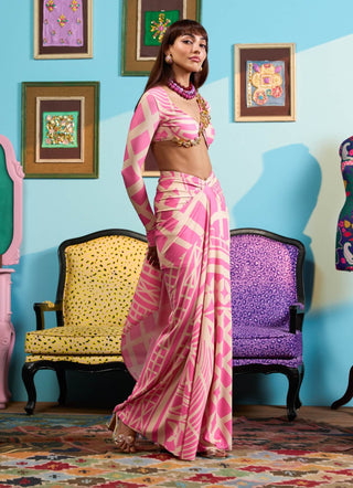 Pink blush dynasty sari and blouse