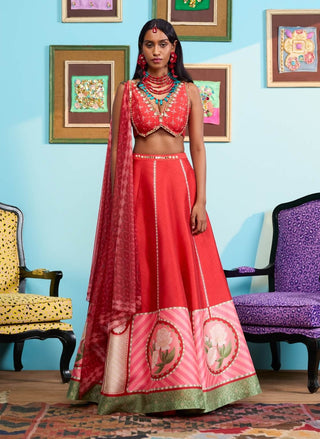 Red rose affair lehenga set