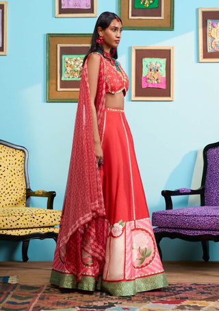 Red rose affair lehenga set