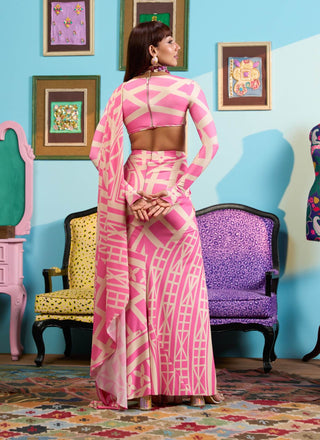 Pink blush dynasty sari and blouse