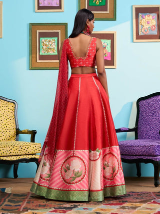Red rose affair lehenga set