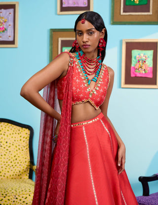 Red rose affair lehenga set