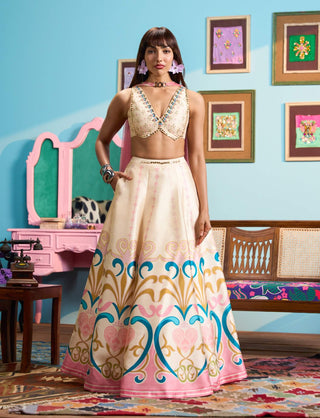 Ivory dipped in moonlight lehenga set