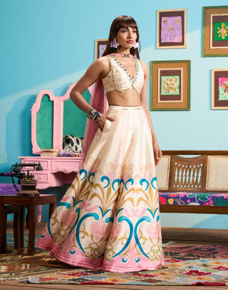 Ivory dipped in moonlight lehenga set