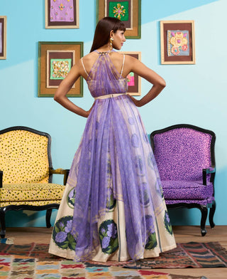 Ivory soft serve swirl lehenga set