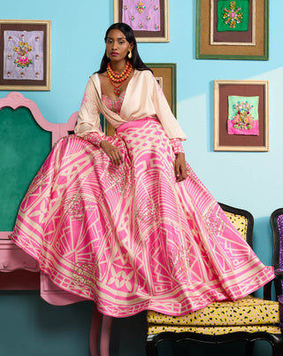 Pink fairy floss lehenga set