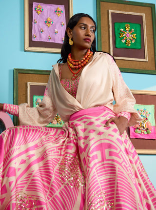 Pink fairy floss lehenga set