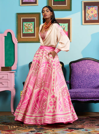 Pink fairy floss lehenga set