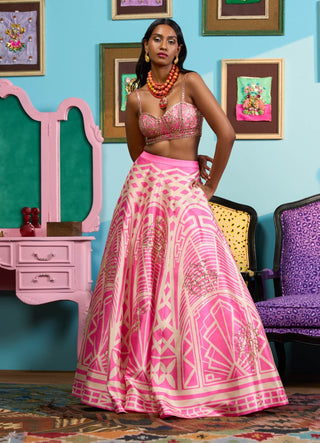 Pink fairy floss lehenga set