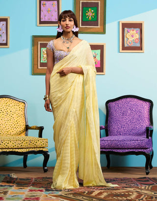 Yellow glow getter sari and blouse