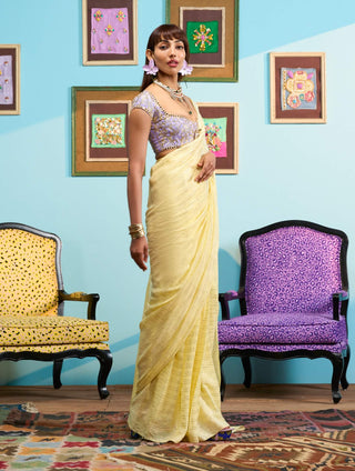 Yellow glow getter sari and blouse