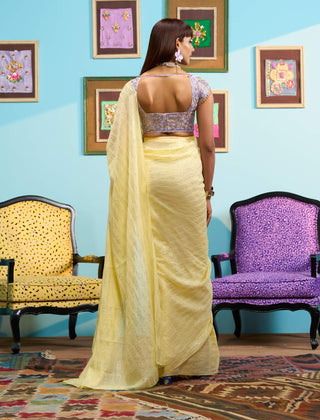 Yellow glow getter sari and blouse