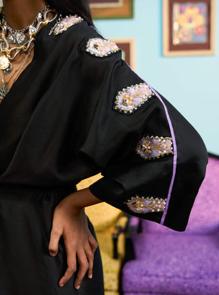 Black shadow play dress