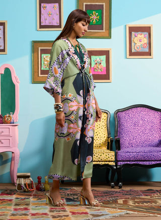 Black multicolor summer night dress