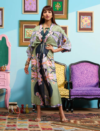 Black multicolor summer night dress