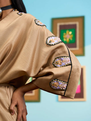 Beige going for the gold dress