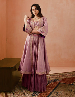Punit Balana Lilac Johari Cape And Skirt Set available on indiaspopup