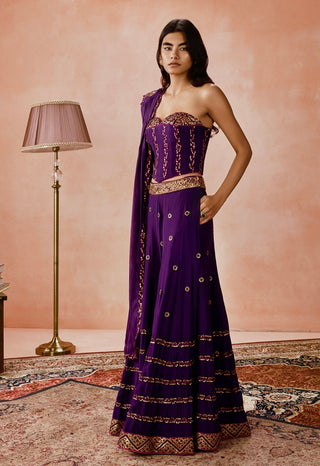 Punit Balana Baigani Corset Sharara Set available on indiaspopup