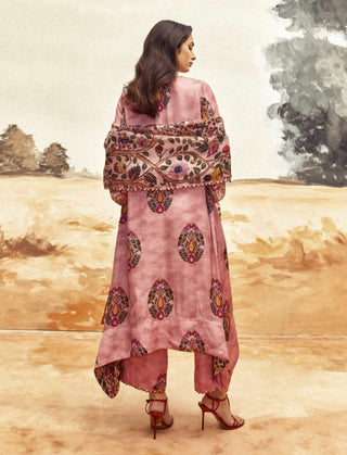 Dusky Pink Kaftan Kurta Set by Punit Balana available on Indiaspopup.com
