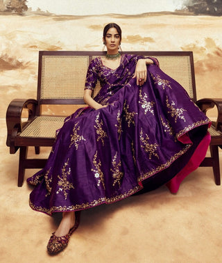 Punit Balana Baigani Ranisa Baingani Lehenga Set available on indiaspopup