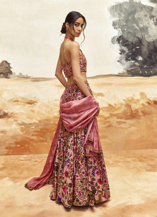 Dusky Pink Gharara Set by Punit Balana available on Indiaspopup.com