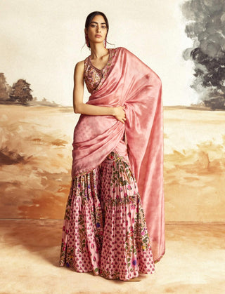 Dusky Pink Gharara Set by Punit Balana available on Indiaspopup.com