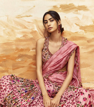 Dusky Pink Gharara Set by Punit Balana available on Indiaspopup.com