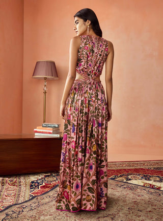 Kumari Dusky Pink Ghagri Maxi by Punit Balana available on Indiaspopup.com