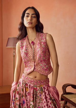Johari Dusky Pink Lehenga Set by Punit Balana available on Indiaspopup.com