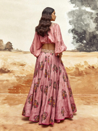Kumari Dusky Pink Top And Skirt by Punit Balana available on Indiaspopup.com
